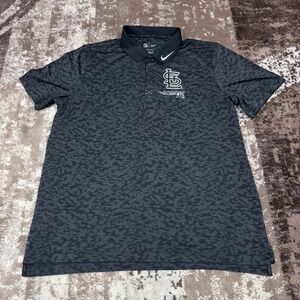 Saint Louis Cardinals Nike Polo Shirt Men's Black XL Next Level Dri-Fit MLB